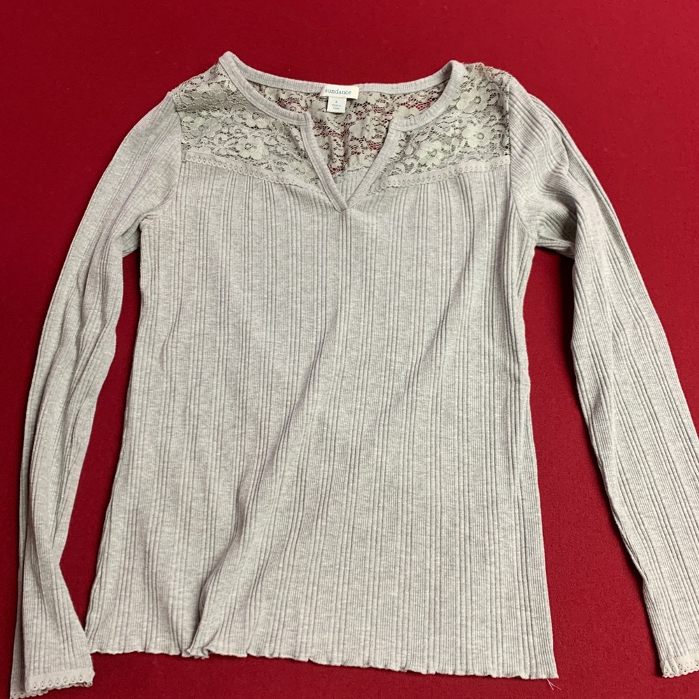 Sundance ribbed lace top